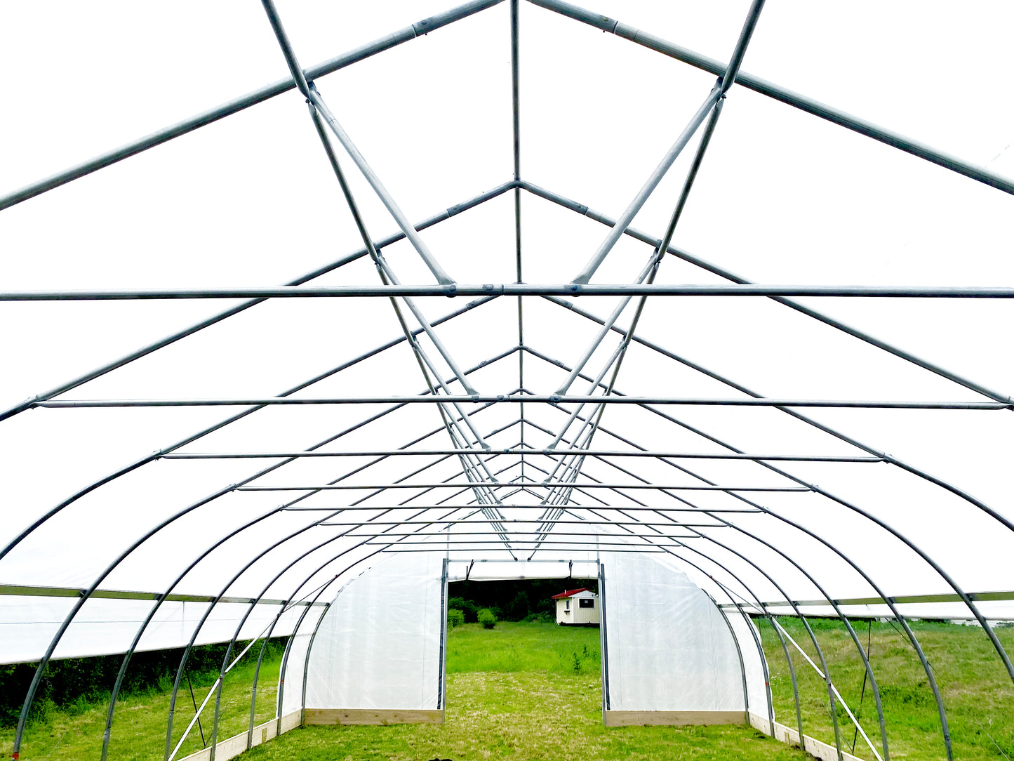 Replacement Endwall Plastic for 22.5'-Wide Gothic Hoophouse - reinforced woven poly