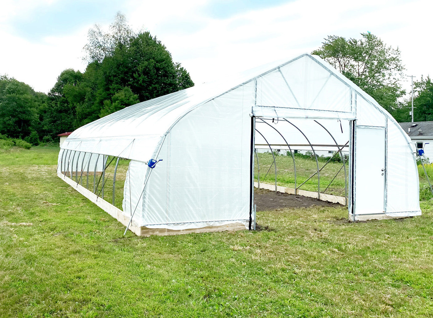 Replacement Endwall Plastic for 22.5'-Wide Gothic Hoophouse - reinforced woven poly