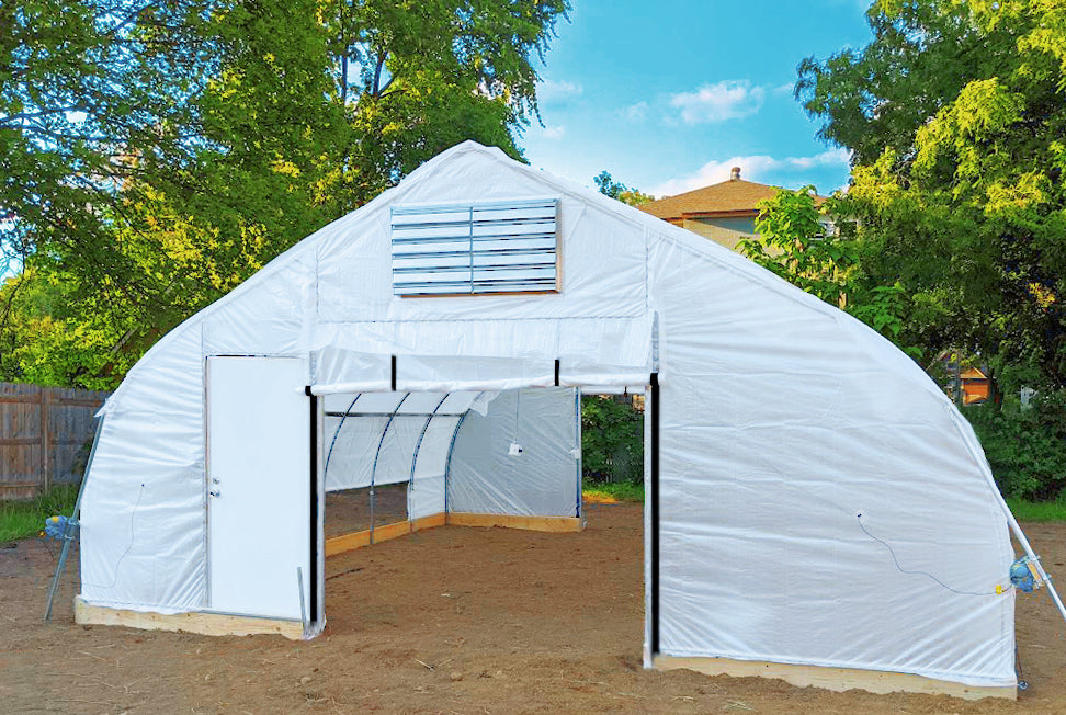 Replacement Endwall Plastic for 22.5'-Wide Gothic Hoophouse - reinforced woven poly